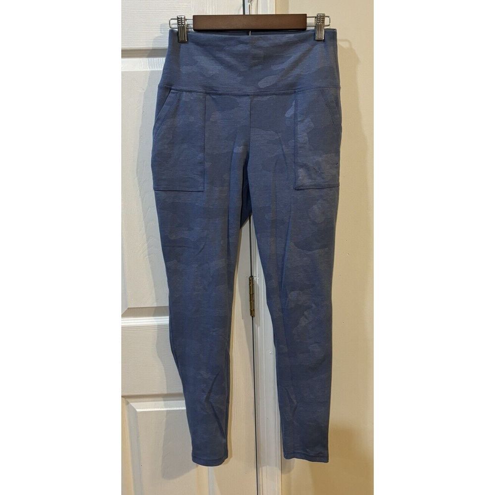 Aerie Women's Leggings Sz L Camouflage Blue Chill Play Move Pockets‎